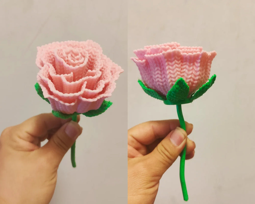Needles Knitting Roses
