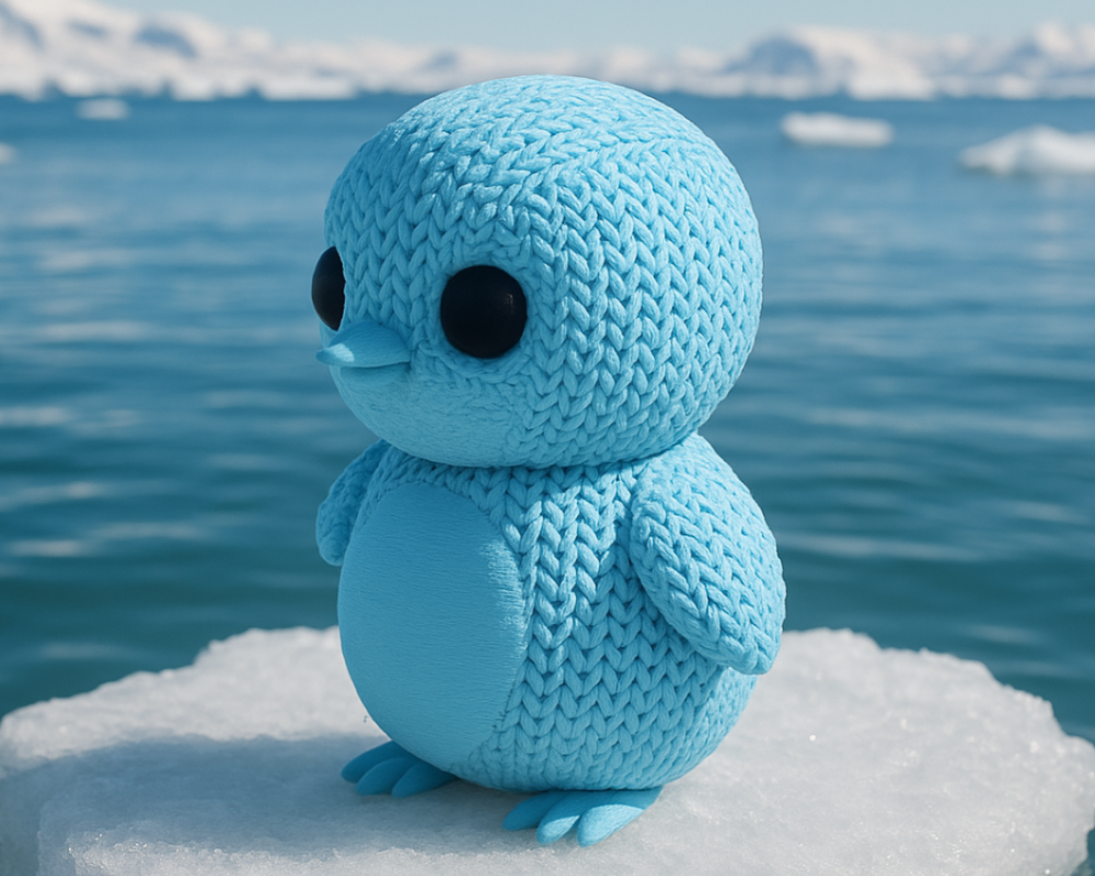 Cute Knitted Penguin