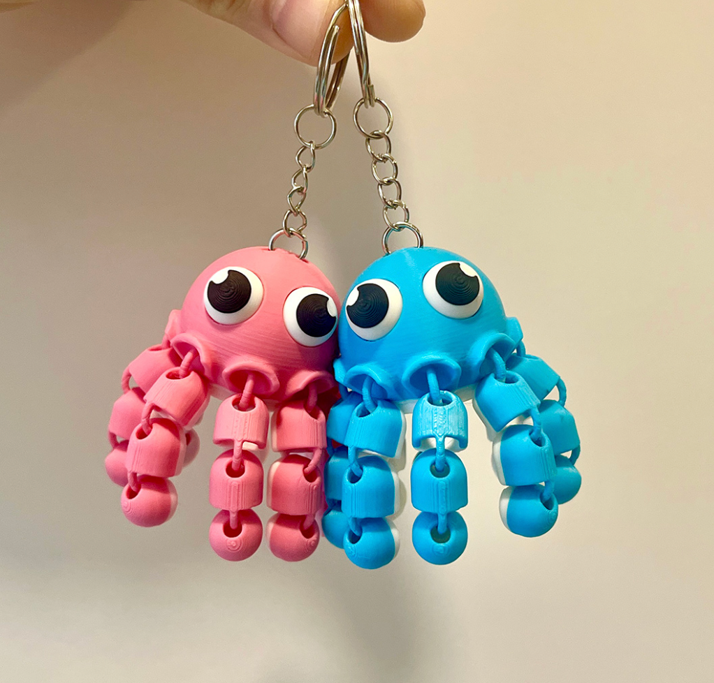 Articulated Flexy Octopus Keychain Fidget Toy