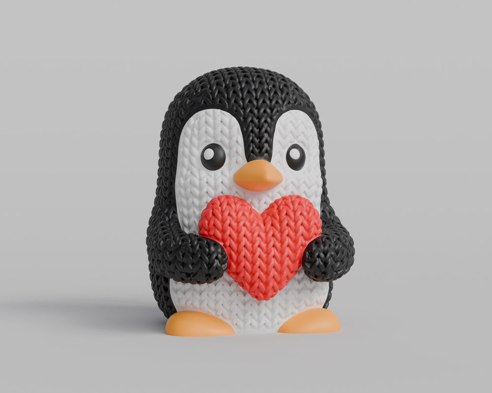 Knitted Valentine's Day Penguin