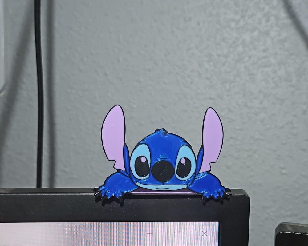 Stitch - ornament on monitor