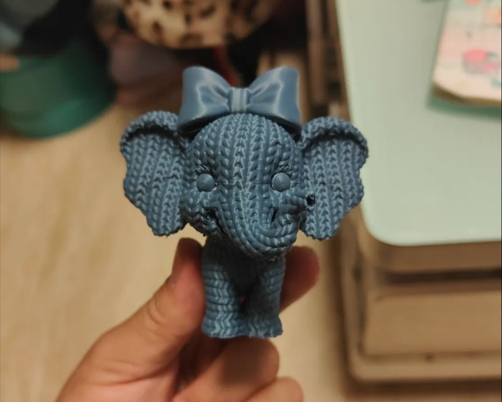 Adorable Knitted Little Elephant