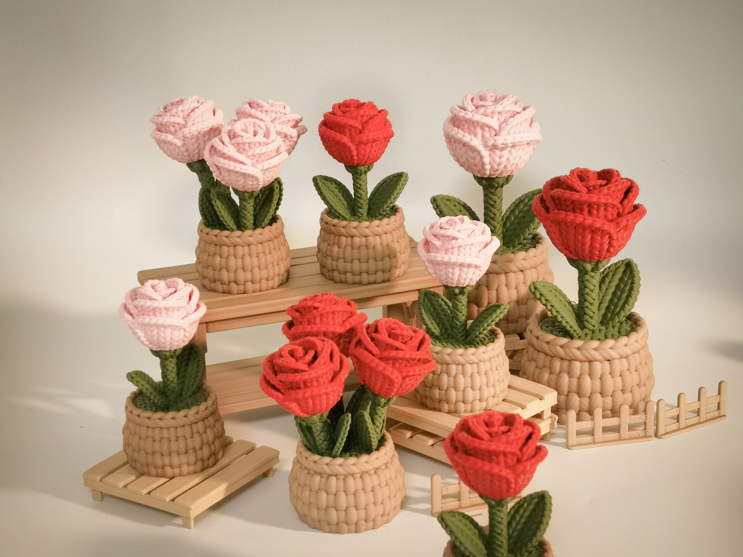 Knitted Rose Ornament