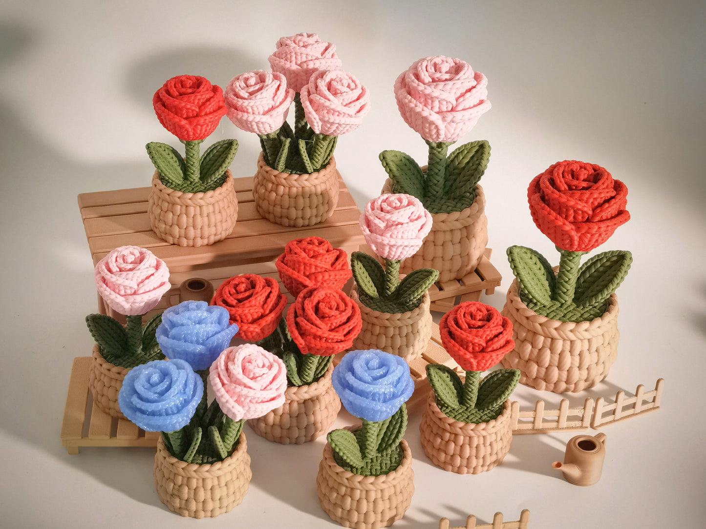 Knitted Rose Ornament