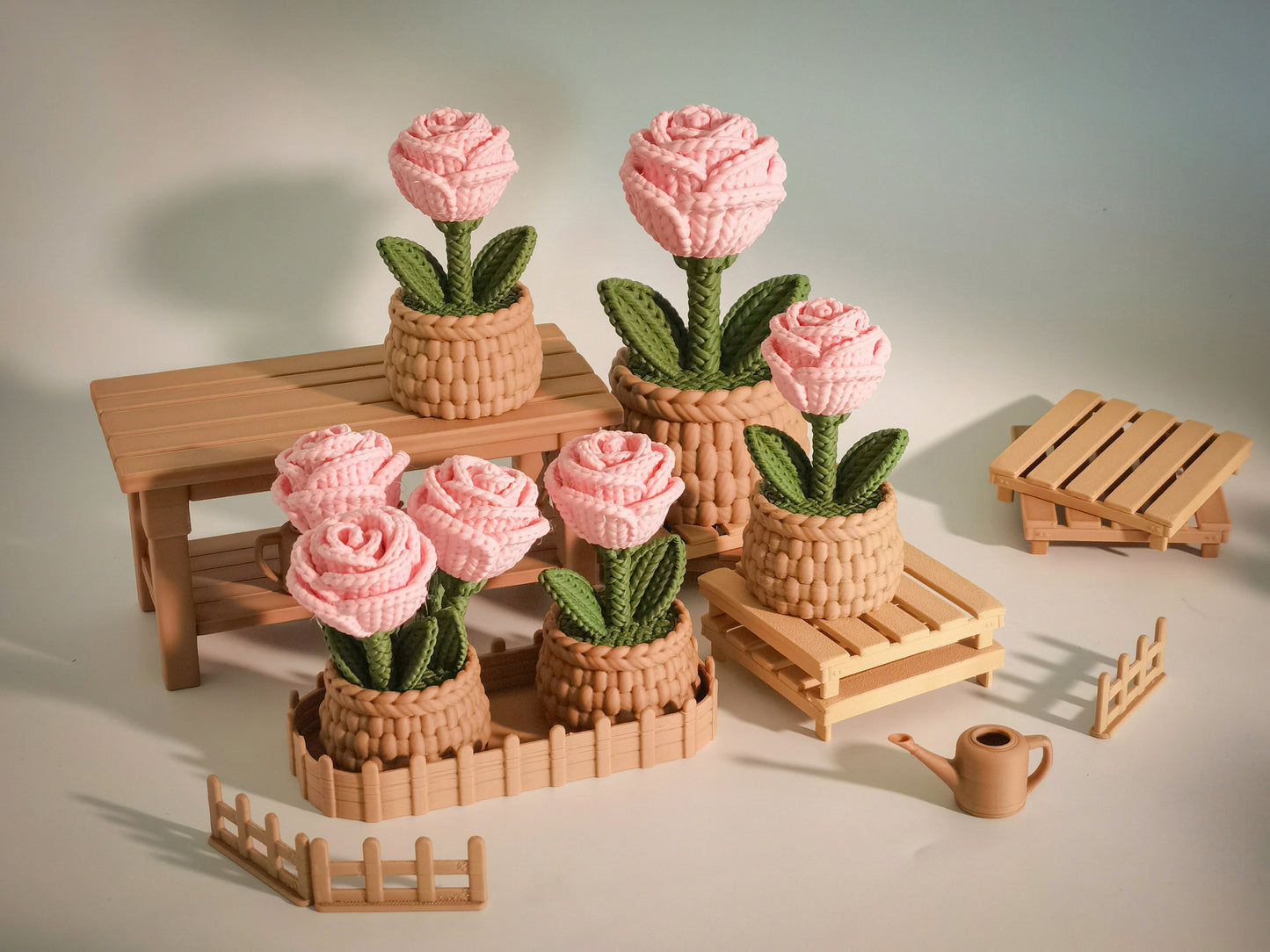 Knitted Rose Ornament