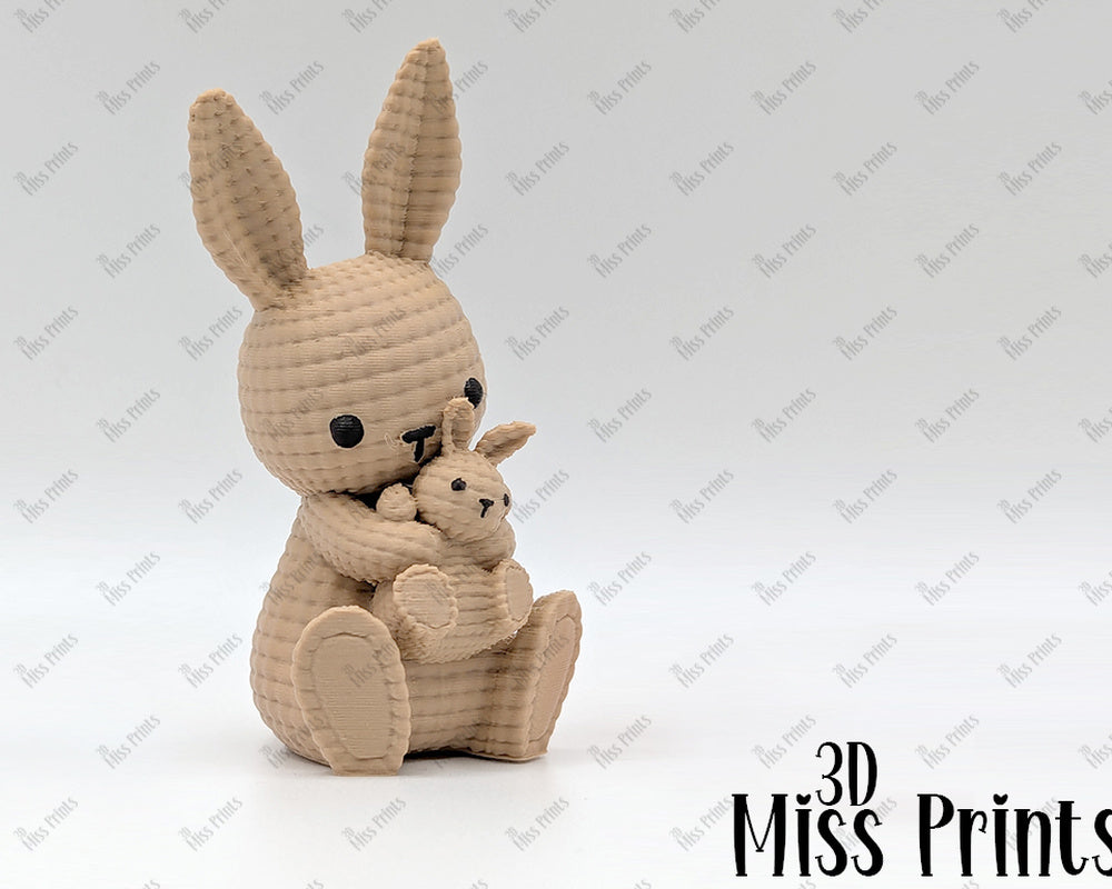 Little Knitted Mother & Baby Bunnies