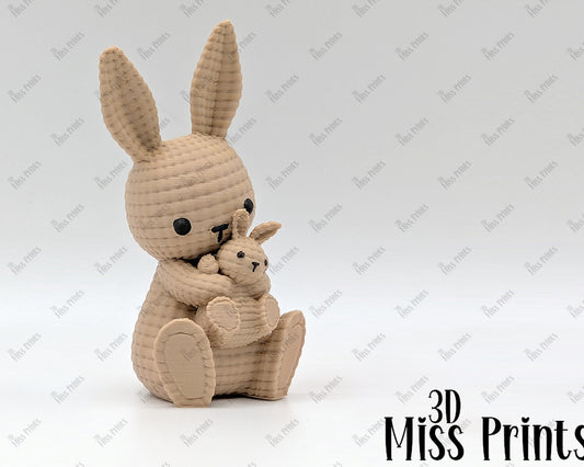 Little Knitted Mother & Baby Bunnies