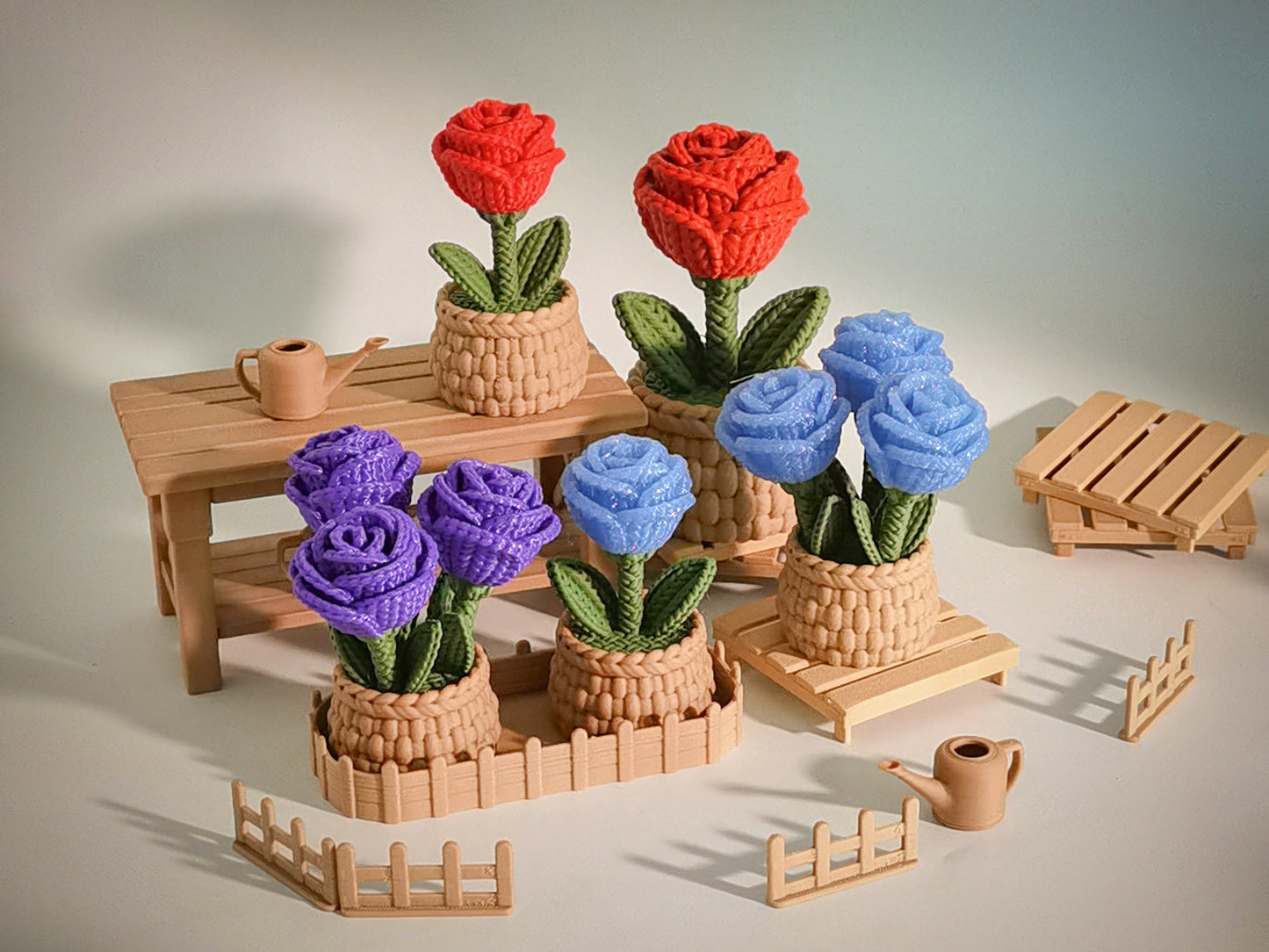 Knitted Rose Ornament