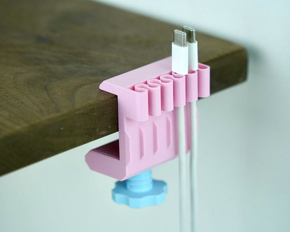 Table side data cable clamp