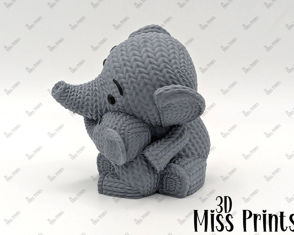 Knitted Elephant Mother & Baby