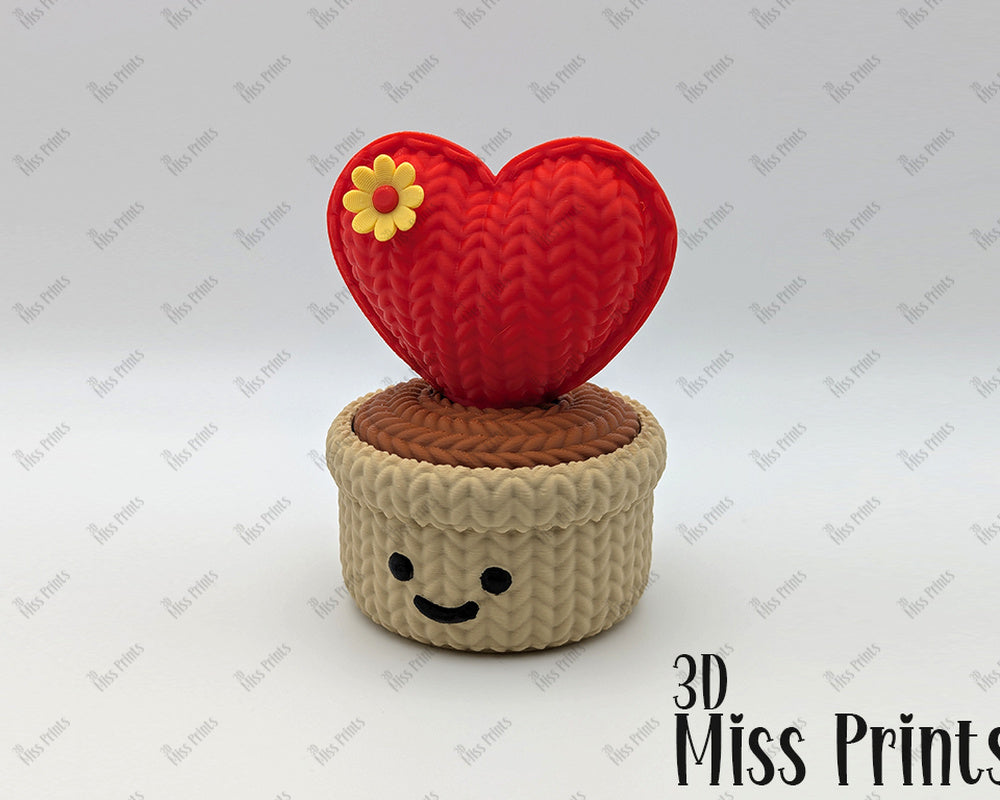 Knitted Love Cactus Pot