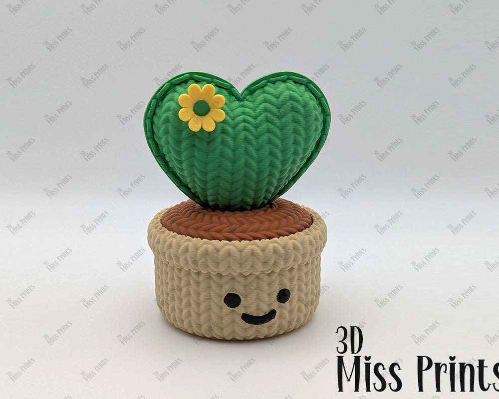 Knitted Love Cactus Pot