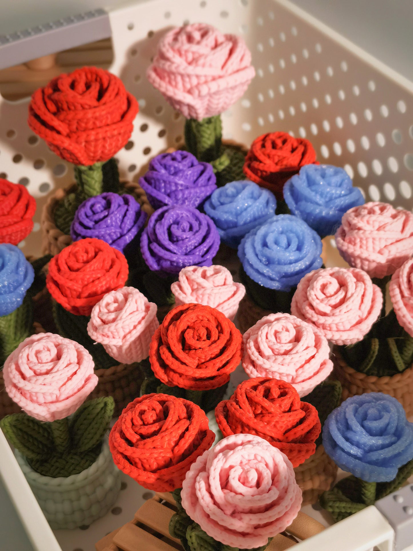 Knitted Rose Ornament