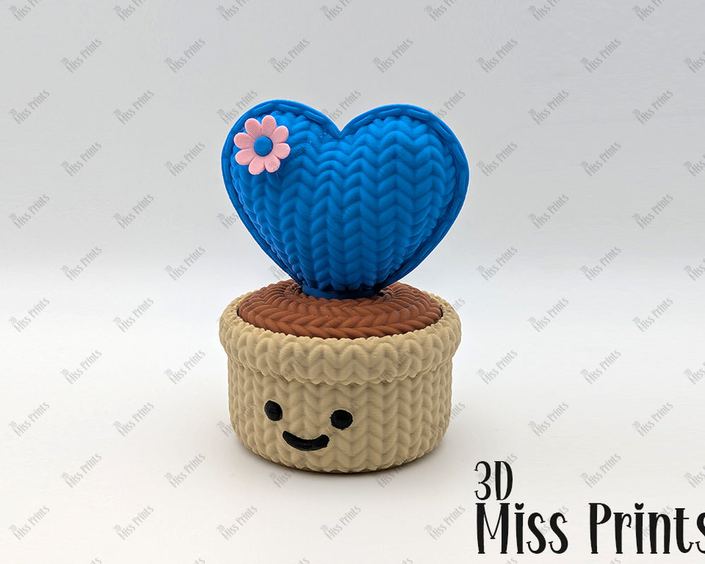 Knitted Love Cactus Pot
