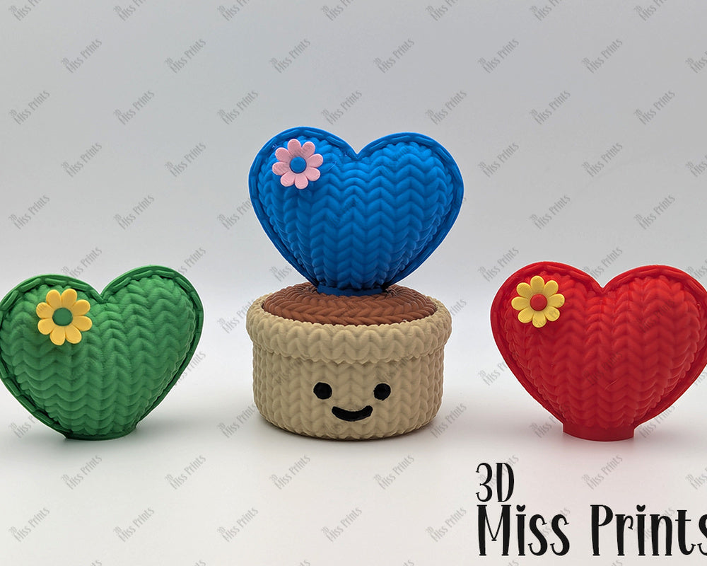 Knitted Love Cactus Pot