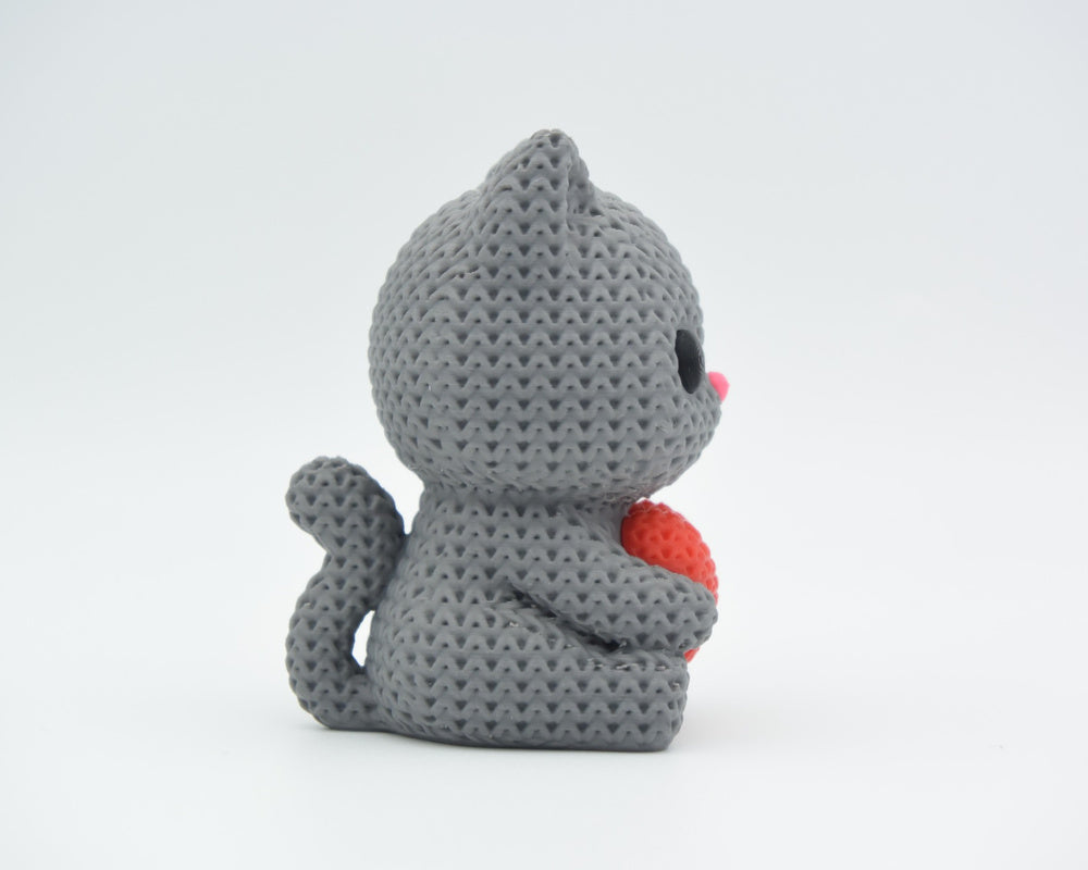 Knitted Cat With Heart