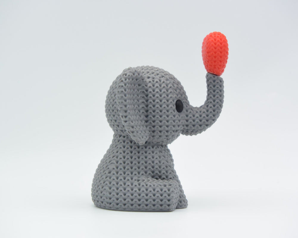 Knitted Elephant Blowing Heart
