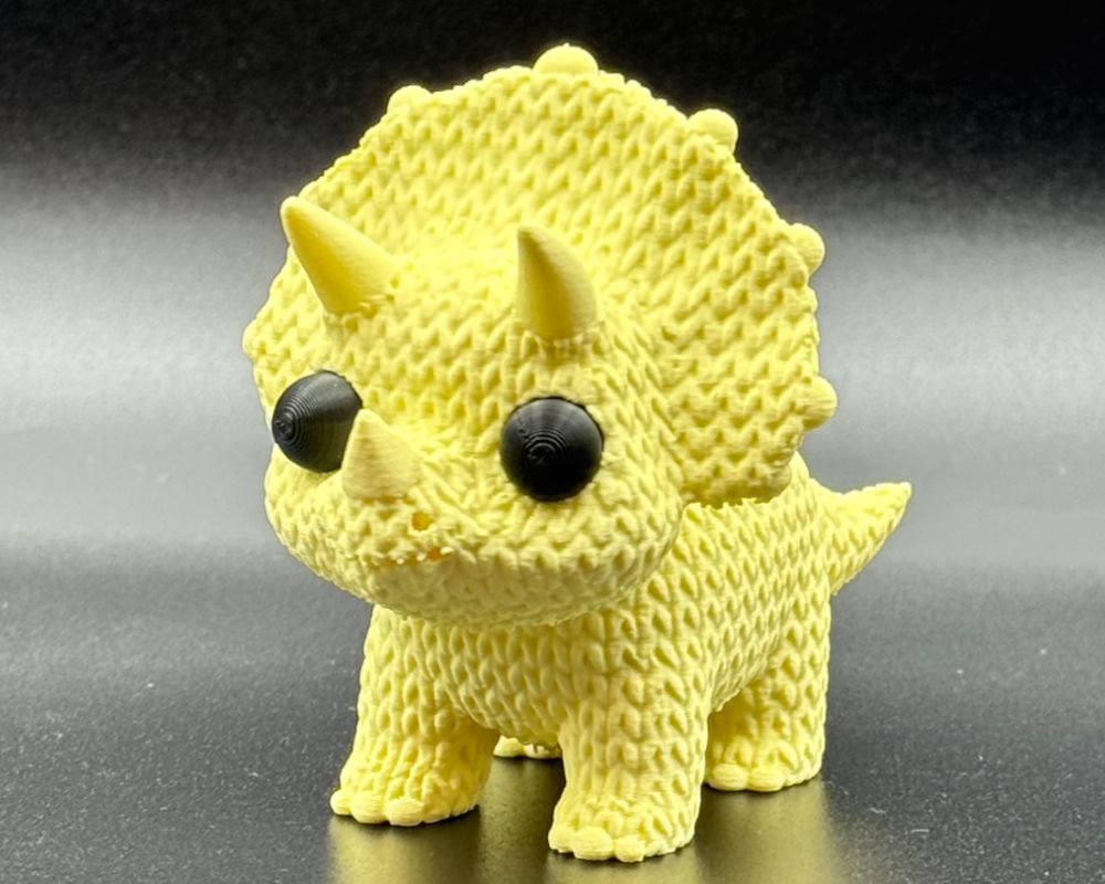 Cute Knitted Triceratops Dino