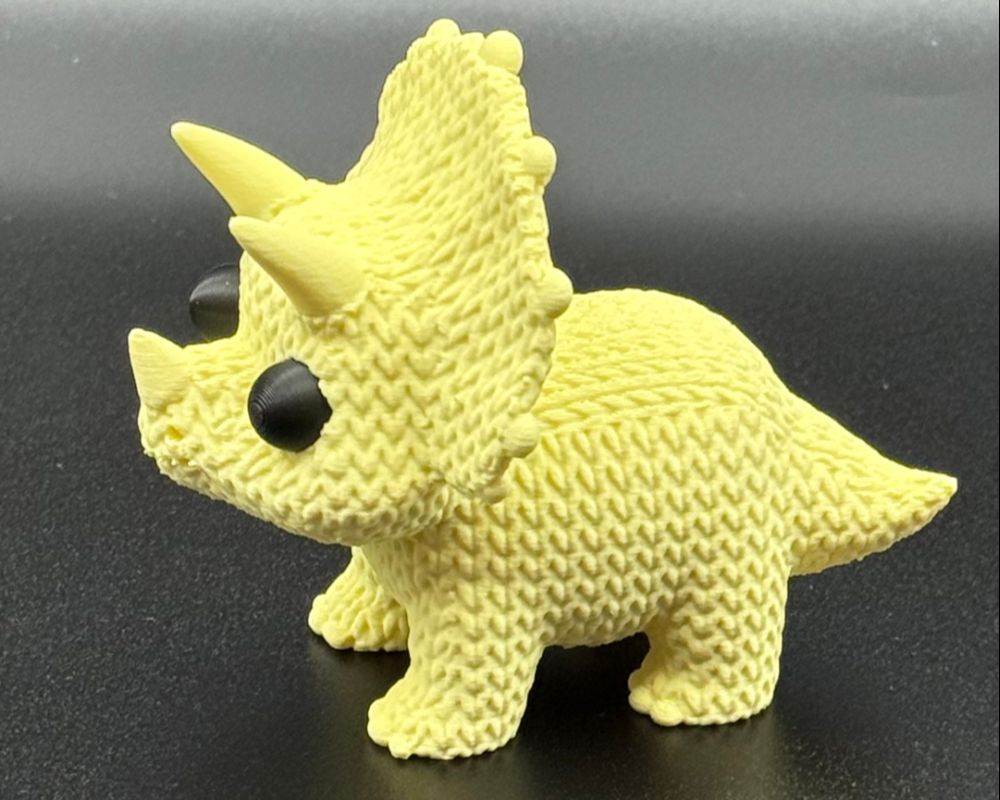 Cute Knitted Triceratops Dino