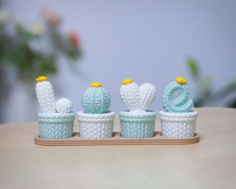 LOVE · Knitted Cactus Decor