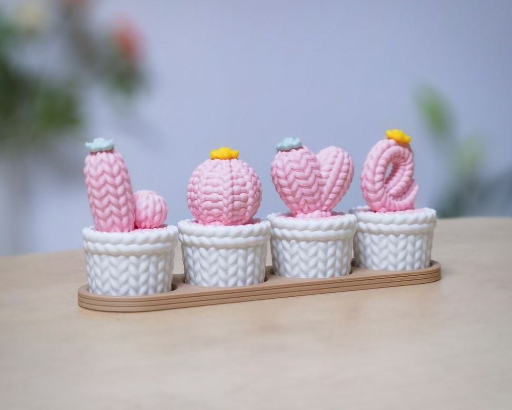 LOVE · Knitted Cactus Decor
