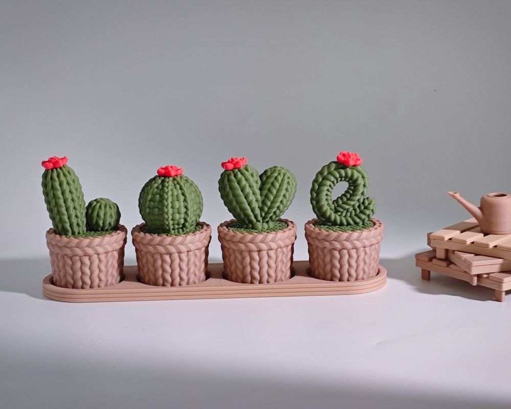 LOVE · Knitted Cactus Decor