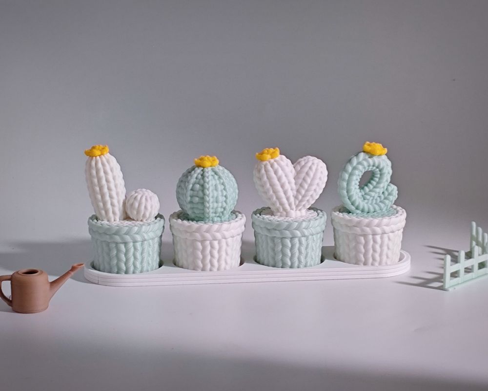 LOVE · Knitted Cactus Decor