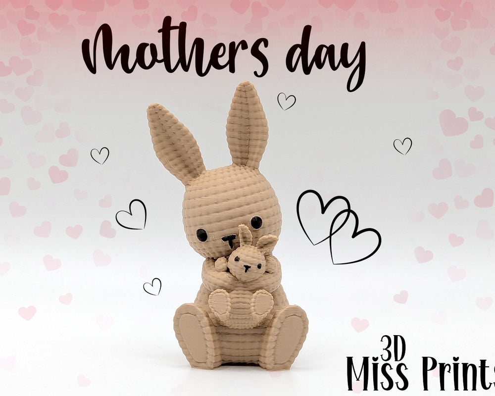 Little Knitted Mother & Baby Bunnies