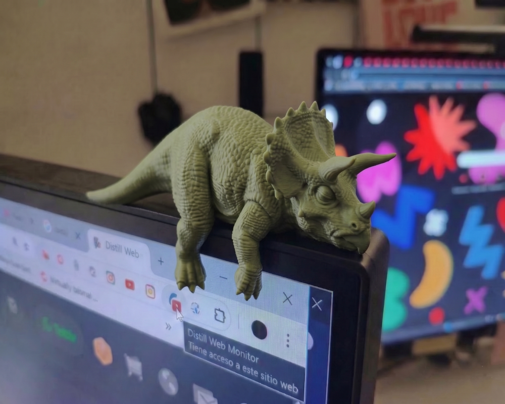 Sleepy Triceratops Monitor Sitter