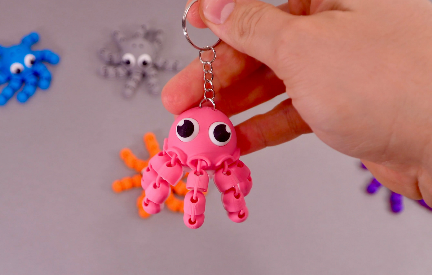 Articulated Flexy Octopus Keychain Fidget Toy
