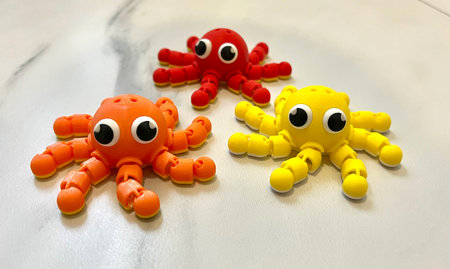 Articulated Flexy Octopus Keychain Fidget Toy