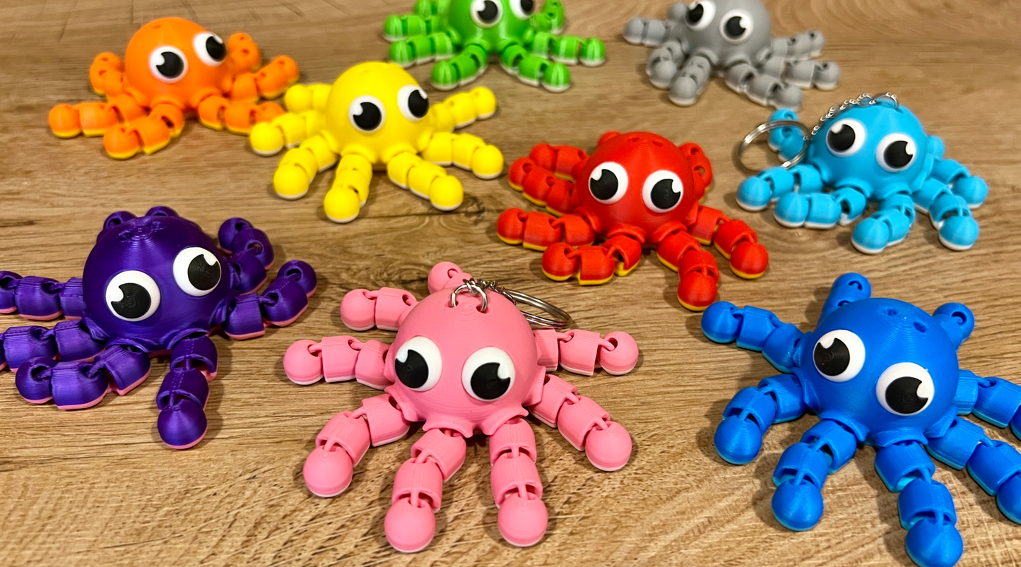 Articulated Flexy Octopus Keychain Fidget Toy
