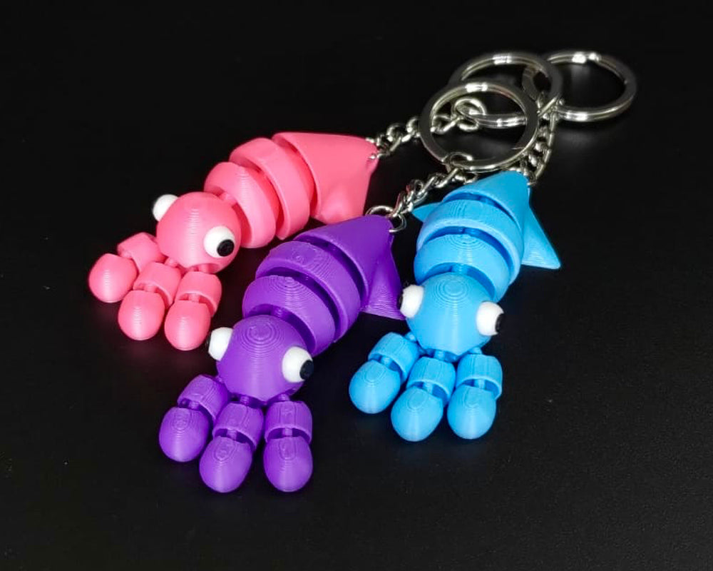 Flexi Cute Squid Keychain