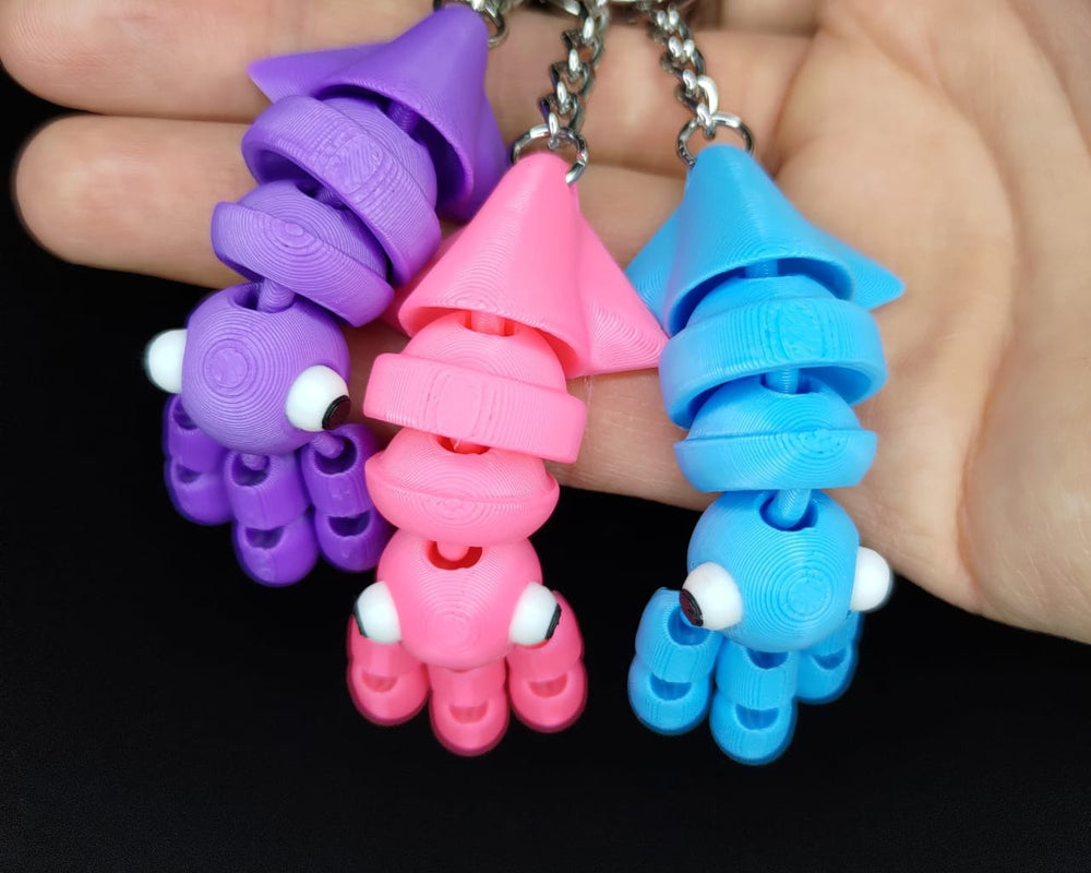 Flexi Cute Squid Keychain