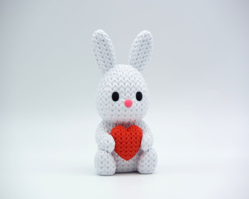 Knitted Bunny With Heart - Easter