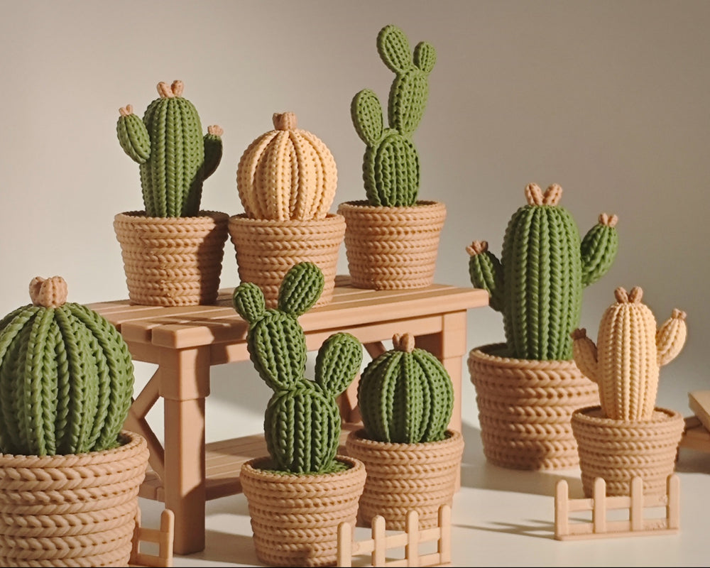 Knitted Cactus Arrangement