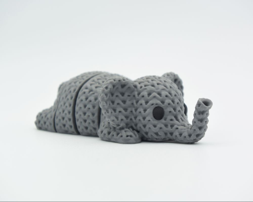 Knitted Articulated Elephant Flexi Keychain