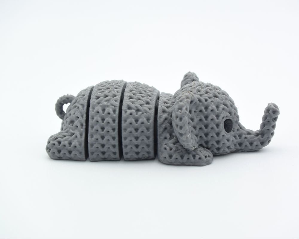 Knitted Articulated Elephant Flexi Keychain