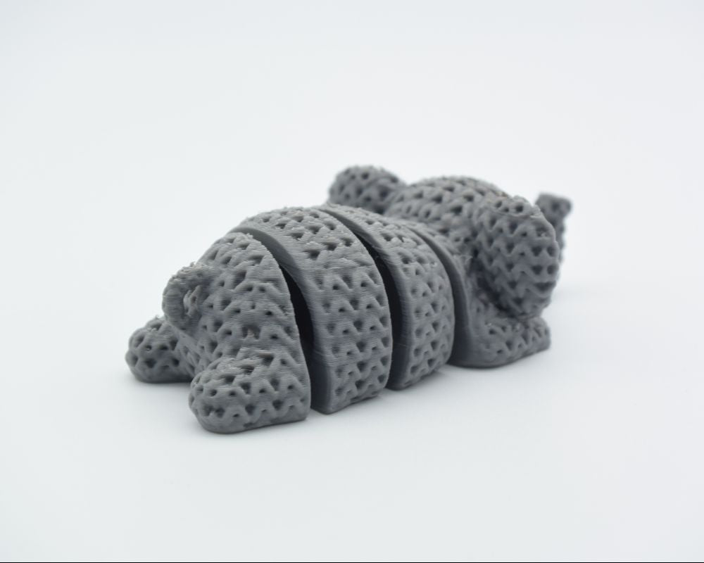 Knitted Articulated Elephant Flexi Keychain