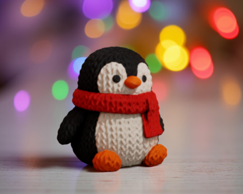 Knitted Christmas Penguin
