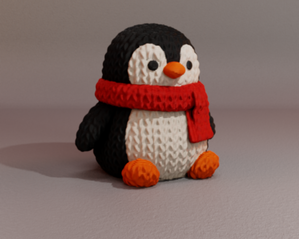 Knitted Christmas Penguin