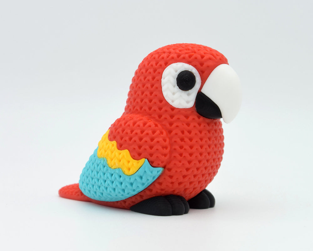 Knitted Scarlet Macaw Parrot