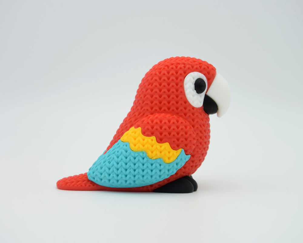 Knitted Scarlet Macaw Parrot