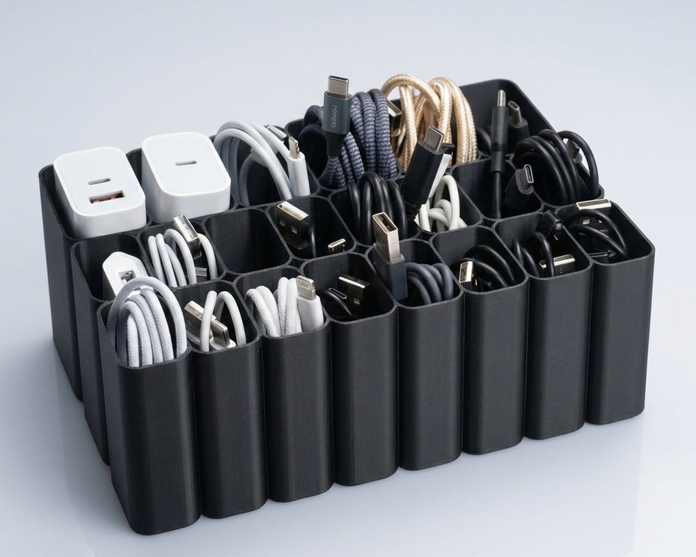 USB cable organizer Box tray IPhone Samsung