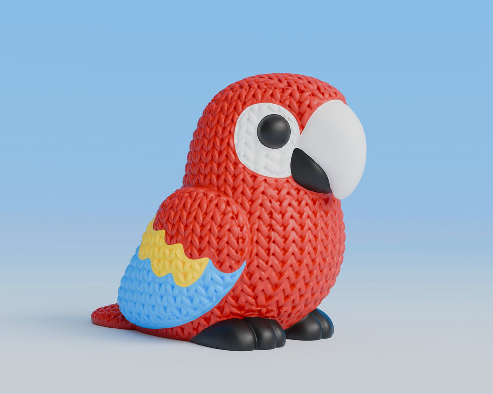 Knitted Scarlet Macaw Parrot
