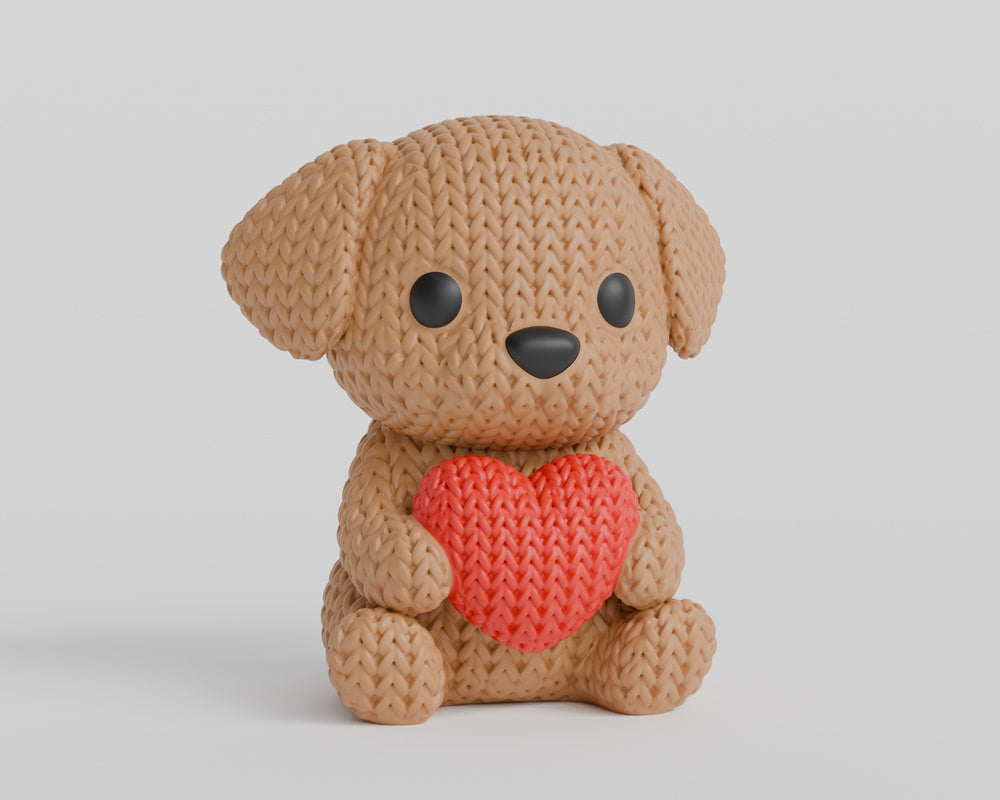 Knitted Dog With Heart