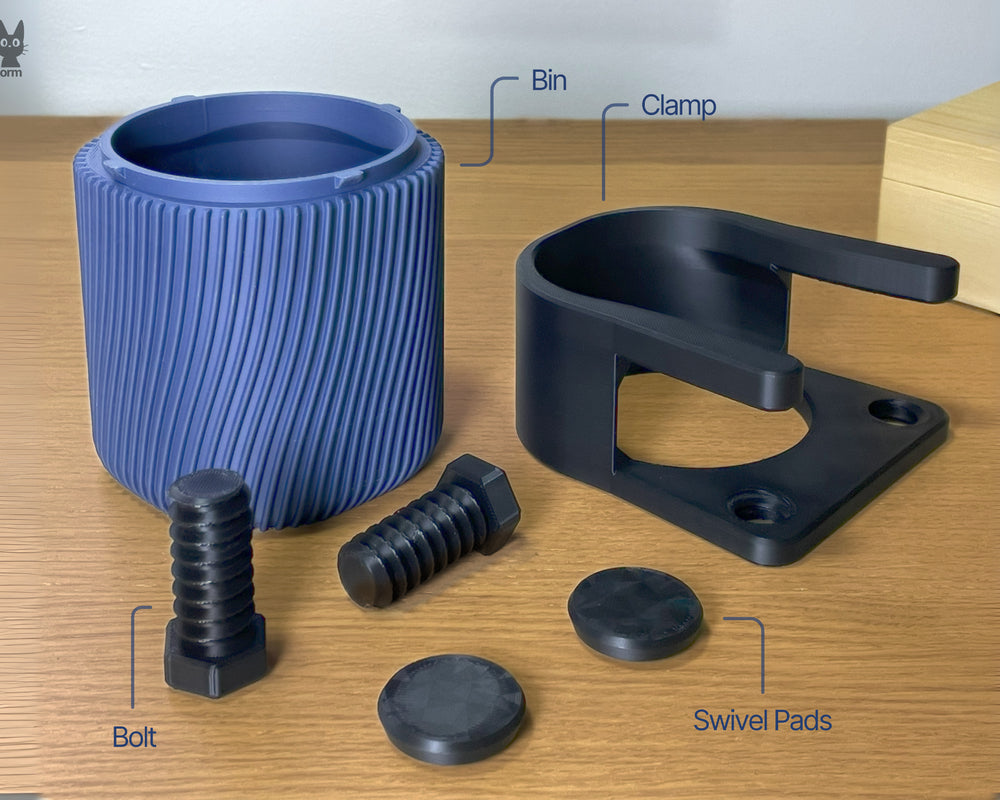 Clamp-On Desk Bin