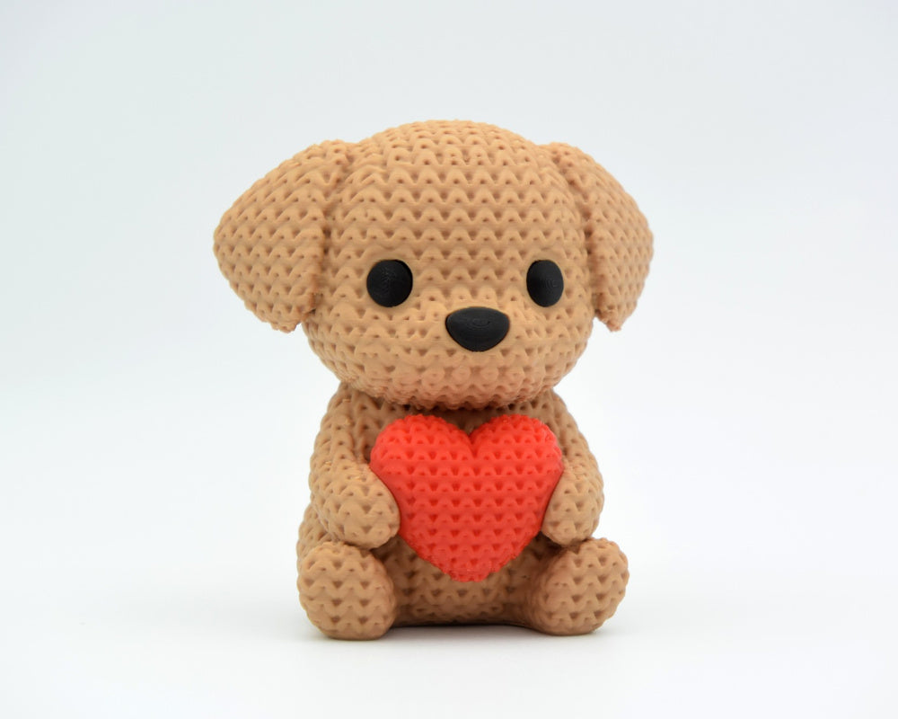Knitted Dog With Heart