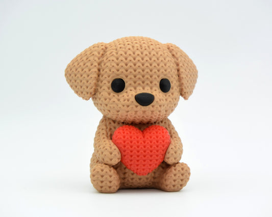 Knitted Dog With Heart