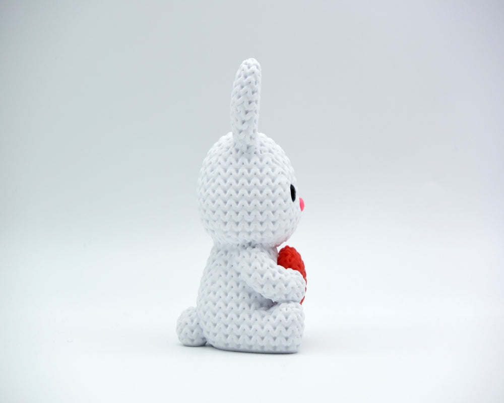 Knitted Bunny With Heart - Easter